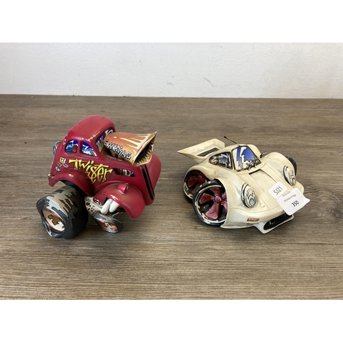 351 - Six Country Artists Speed Freaks hand painted and crafted resin car figurines