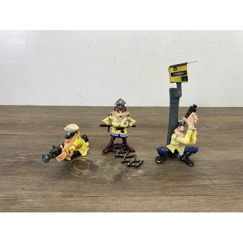 352 - Three Country Artists Speed Freaks resin figurines, PC Sneaky, PC Smug and PC Stinger