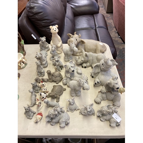 358 - A collection of Quarry Critters animal figurines to include Charity, Potsie, Bitty Betsy's Babies et... 