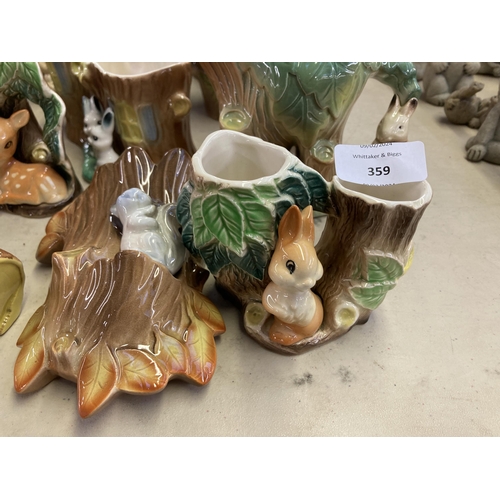 359 - A collection of Hornsea Fauna pottery