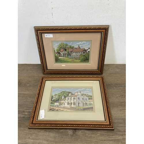 362 - A collection of items to include two framed Brocklehurst Whiston Macclesfield silk pictures, Crown D... 