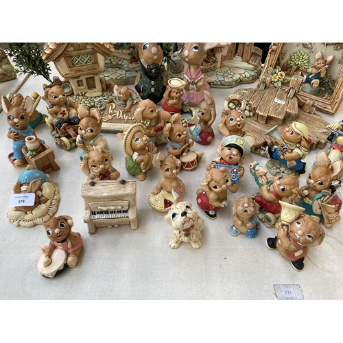 379 - A collection of Pendelfin figurines and display stands to include Event Piece 1994, The Village Pond... 