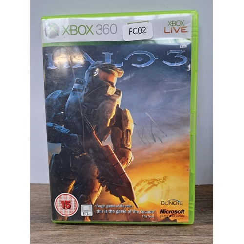 725 - A collection of six Halo games to include signed Halo 2 game, signed Halo 3 game, sealed Halo Wars g... 