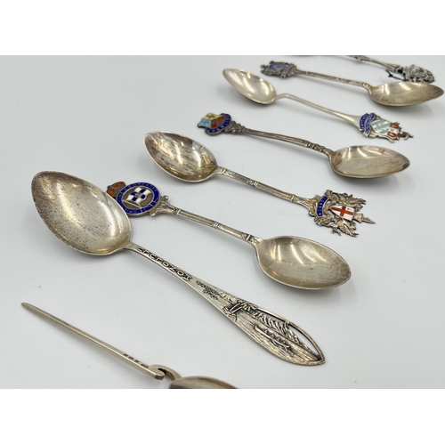 2292 - Eight spoons, seven hallmarked sterling silver and one white metal - approx. gross silver weight 90g