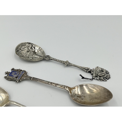 2292 - Eight spoons, seven hallmarked sterling silver and one white metal - approx. gross silver weight 90g