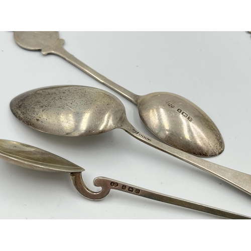 2292 - Eight spoons, seven hallmarked sterling silver and one white metal - approx. gross silver weight 90g