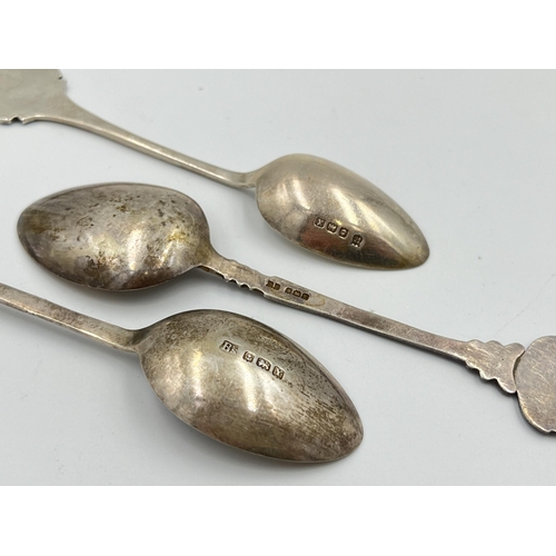 2292 - Eight spoons, seven hallmarked sterling silver and one white metal - approx. gross silver weight 90g