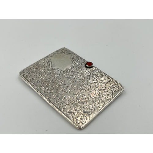 2295 - A hallmarked .925 silver stamp holder - approx. gross weight 20g and 5cm x 3.5cm