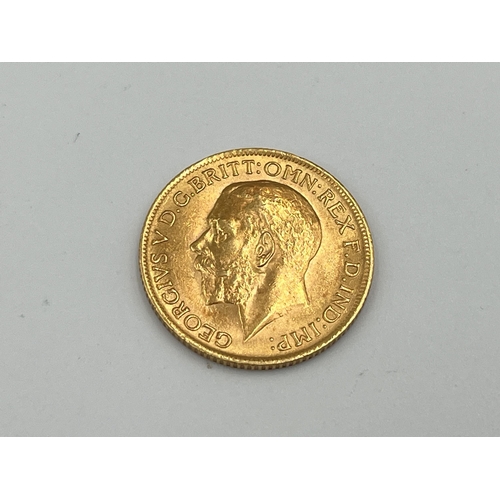 2309 - A 1913 George V 22ct gold full sovereign - approx. gross weight 8g