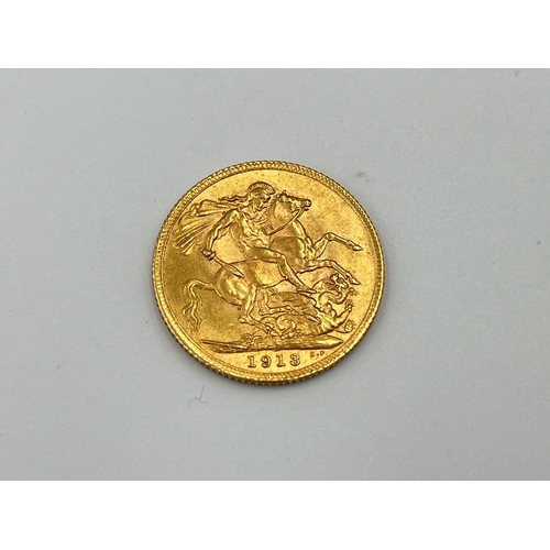 2313 - A 1913 George V 22ct gold full sovereign - approx. gross weight 8g