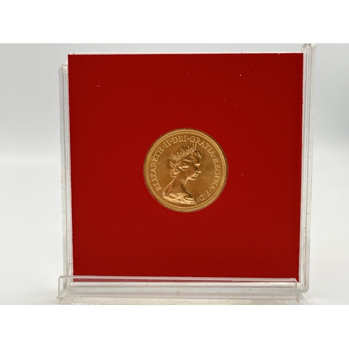 2314 - A cased 1980 Queen Elizabeth II 22ct gold full sovereign - approx. gross weight 8g