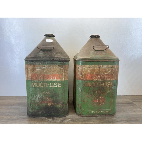 415 - Two mid 20th century Agricastrol Multi-Use oil cans - approx. 52cm high