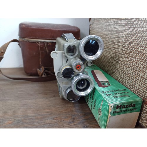 643 - A collection of cine items to include cased Eumig C3R rotatable lens turret 8mm camera, cased Specto... 