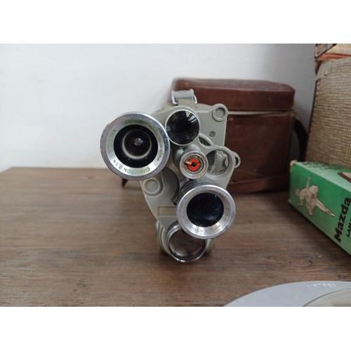 643 - A collection of cine items to include cased Eumig C3R rotatable lens turret 8mm camera, cased Specto... 