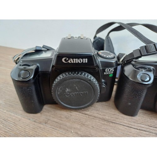 647 - Six Canon EOS 35mm SLR camera bodies, 500, 10, 500N, 1000FN, 1000F and 100