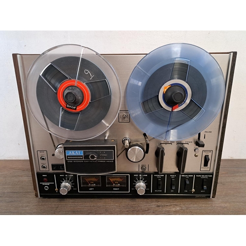 684 - A 1970s Akai 4000DS solid state reel-to-reel tape recorder with instruction manual