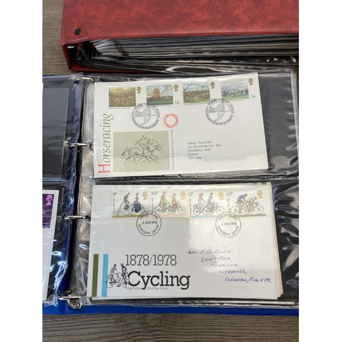 502 - A large collection of first day covers to include 1878/1978 Cycling, Charles Darwin, Aviation of Hon... 