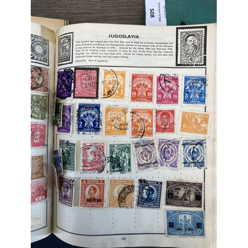 508 - Nine albums containing a collection of worldwide stamps