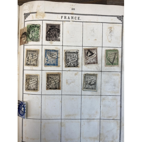 509 - A 19th century Lincoln stamp album containing a collection of 19th century and later worldwide stamp... 