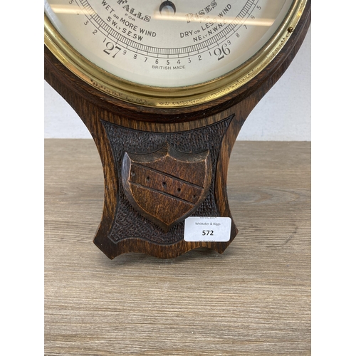 572 - A 19th century style J. Parks & Sons of Liverpool barometer - approx. 67cm long