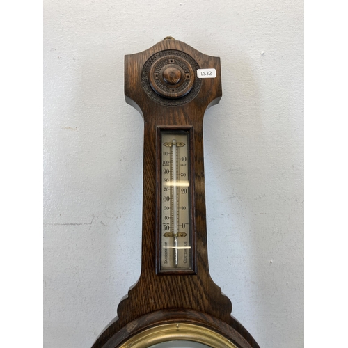 572 - A 19th century style J. Parks & Sons of Liverpool barometer - approx. 67cm long