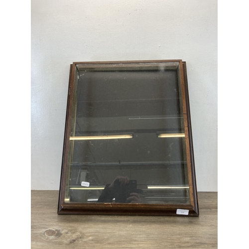 573 - A handmade wooden table top display case - approx. 58cm high x 47cm wide