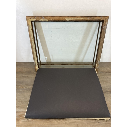 573 - A handmade wooden table top display case - approx. 58cm high x 47cm wide