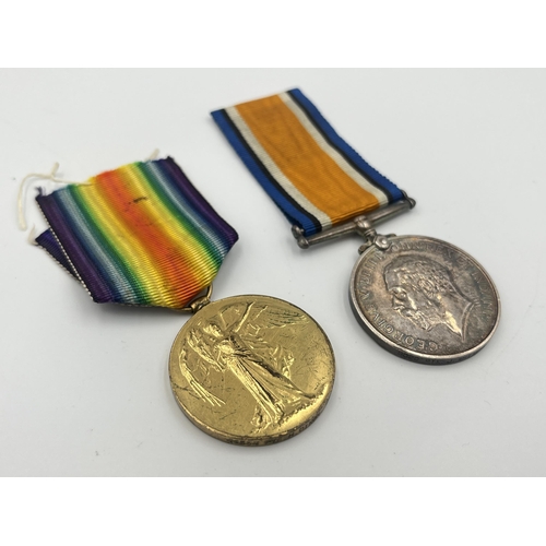 2010 - A WWI British medal pair presented to 8020 Pte. J. Whitehead Dorset R.