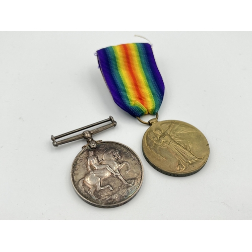 2014 - Two WWI British medals, one Victory presented to M. Z. 4869 G.S.L. Pearson Ord. R.N.V.R. and one War... 