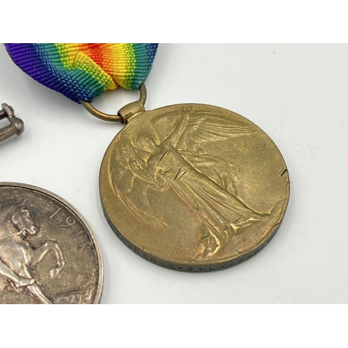 2014 - Two WWI British medals, one Victory presented to M. Z. 4869 G.S.L. Pearson Ord. R.N.V.R. and one War... 