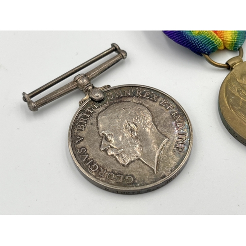 2014 - Two WWI British medals, one Victory presented to M. Z. 4869 G.S.L. Pearson Ord. R.N.V.R. and one War... 