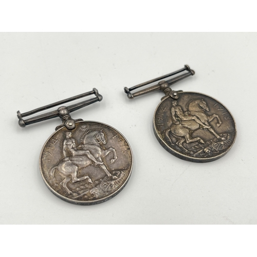 2017 - Two WWI British Manchester Regiment War medals, one presented to 19254 Pte. A. Simpson and one prese... 