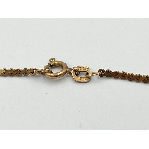 2413 - A hallmarked 9ct gold bracelet - approx. gross weight 2.2g