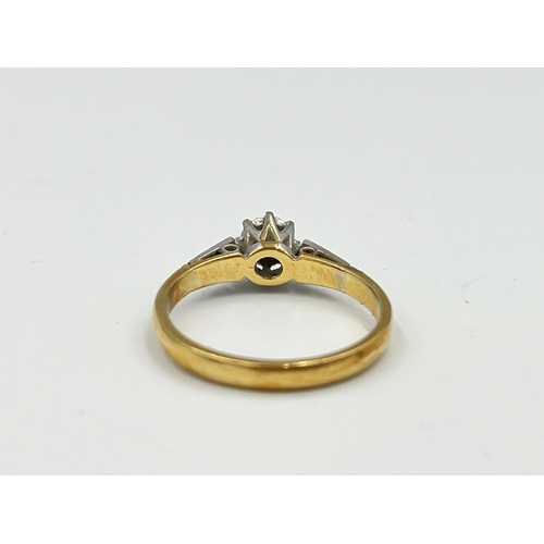 2495 - An 18ct gold diamond solitaire ring, size M½ - approx. gross weight 2.9g