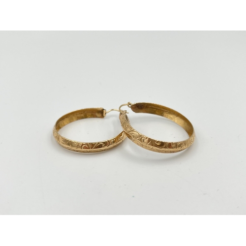 2497 - A pair of hallmarked Birmingham 9ct gold earrings - approx. gross weight 3.68g