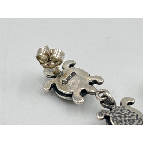 2500 - A pair of Relios .925 silver turtle design earrings by Carolyn Pollack - approx. gross weight 8.16g