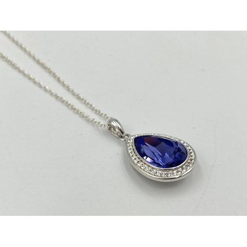 2508 - A Swarovski stamped .925 crystal pendant necklace