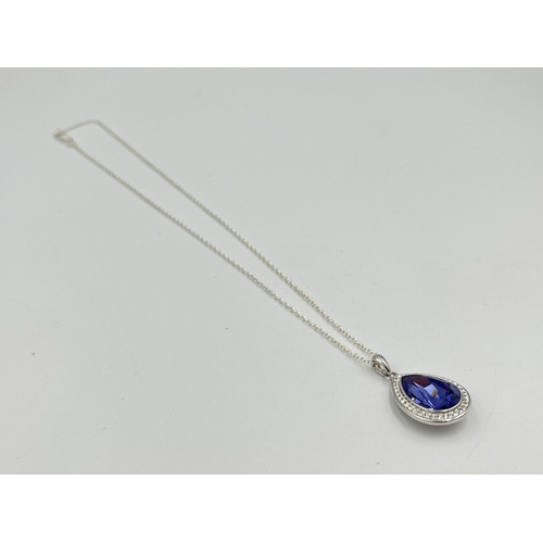 2508 - A Swarovski stamped .925 crystal pendant necklace