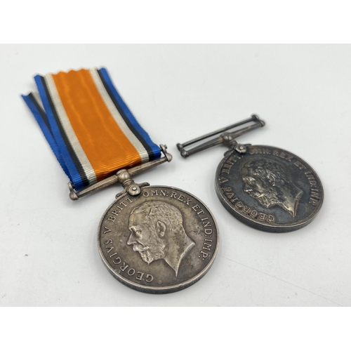 2019 - Two WWI British Liverpool Regiment War medals, one presented to 9010 Pte. W. H. Powney and one prese... 