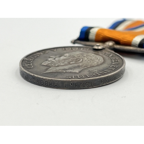 2019 - Two WWI British Liverpool Regiment War medals, one presented to 9010 Pte. W. H. Powney and one prese... 