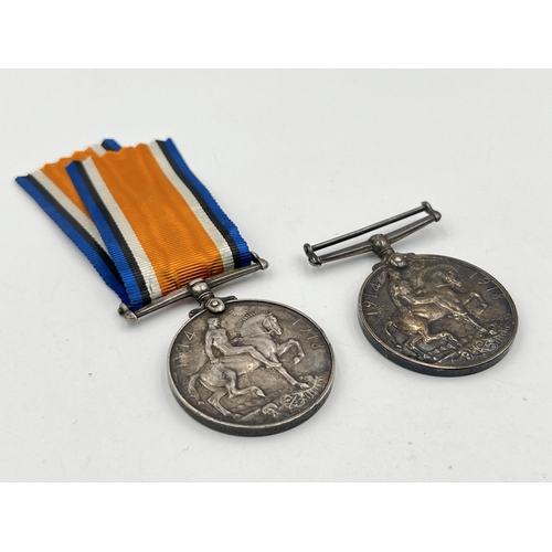 2019 - Two WWI British Liverpool Regiment War medals, one presented to 9010 Pte. W. H. Powney and one prese... 