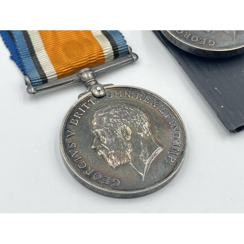 2021 - Two WWI British War medals, one presented to 20628 Pte. J. Halstead Sco. Rif. and one presented to M... 