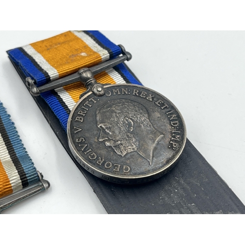 2021 - Two WWI British War medals, one presented to 20628 Pte. J. Halstead Sco. Rif. and one presented to M... 