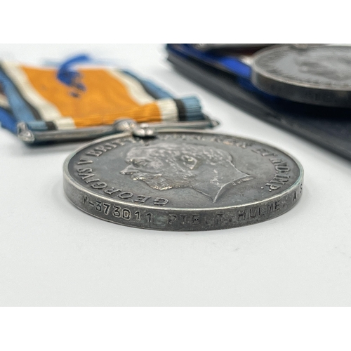 2021 - Two WWI British War medals, one presented to 20628 Pte. J. Halstead Sco. Rif. and one presented to M... 