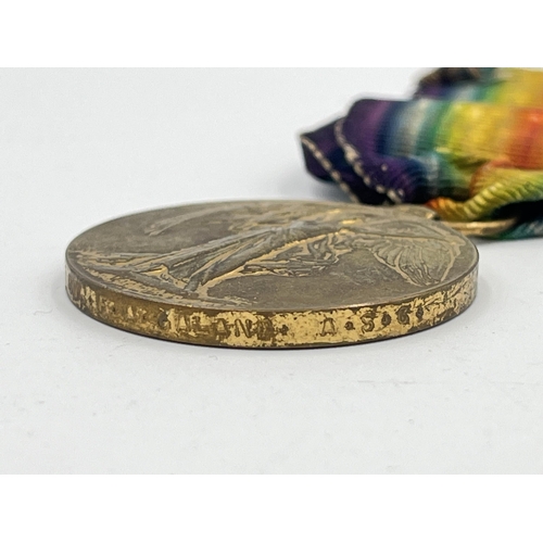 2022 - Two WWI British Victory medals, one presented to 145344 Gnr. G. Kerby R.A. and one presented to T4-2... 