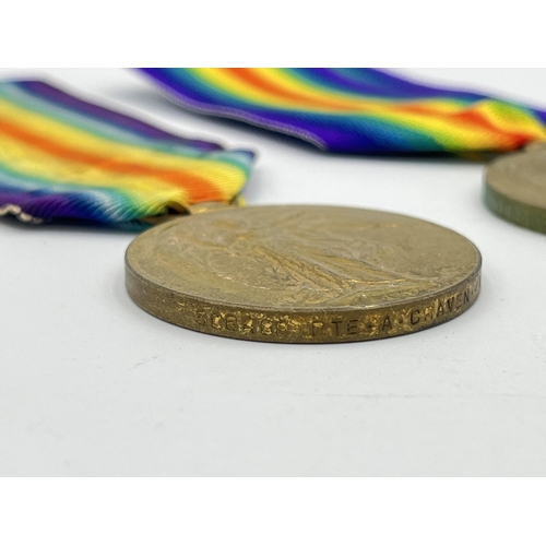 2029 - Two WWI British Victory medals, one presented to 6966 Pte. G.J. Digby Notts. & Derby R. and one pres... 