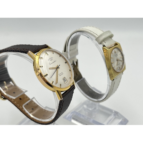 2322 - Two vintage mechanical wristwatches, one men's Rotary Commodore and one lady's Oris Super