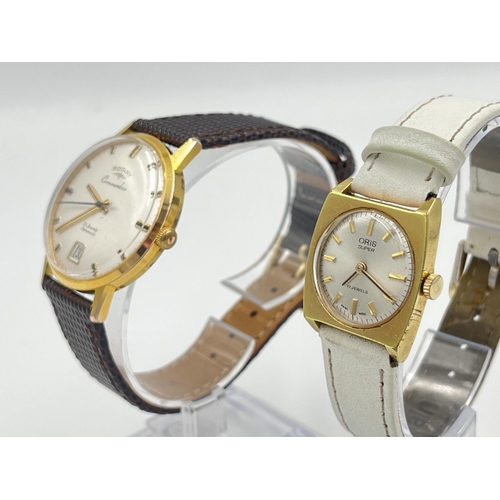 2322 - Two vintage mechanical wristwatches, one men's Rotary Commodore and one lady's Oris Super