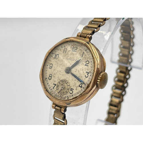 2327 - An Art Deco Rolex Rolco hallmarked 9ct gold mechanical wristwatch - approx. gross weight 16.12g