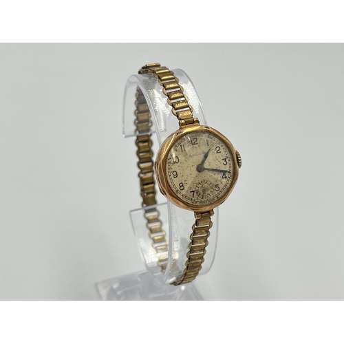 2327 - An Art Deco Rolex Rolco hallmarked 9ct gold mechanical wristwatch - approx. gross weight 16.12g